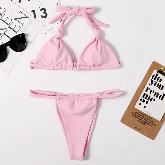 Luna Tie-Side Triangle Bikini Set