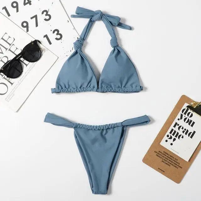 Luna Tie-Side Triangle Bikini Set