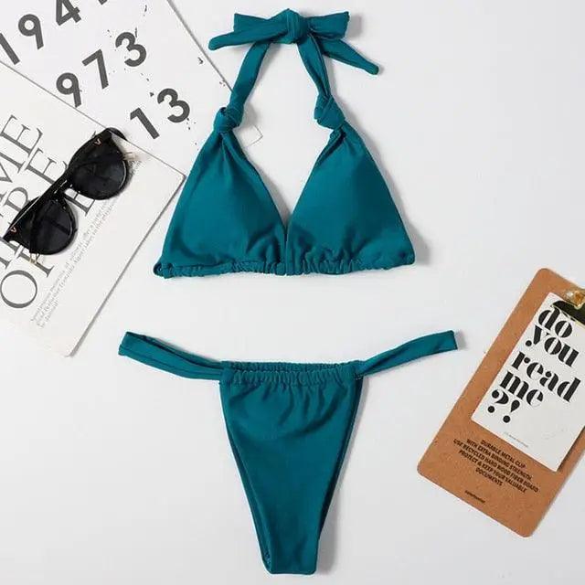 Luna Tie-Side Triangle Bikini Set