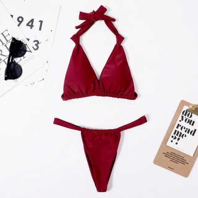 Luna Tie-Side Triangle Bikini Set