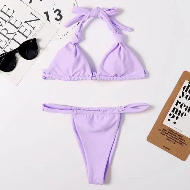 Luna Tie-Side Triangle Bikini Set