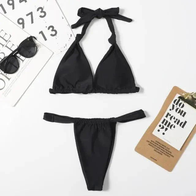 Luna Tie-Side Triangle Bikini Set
