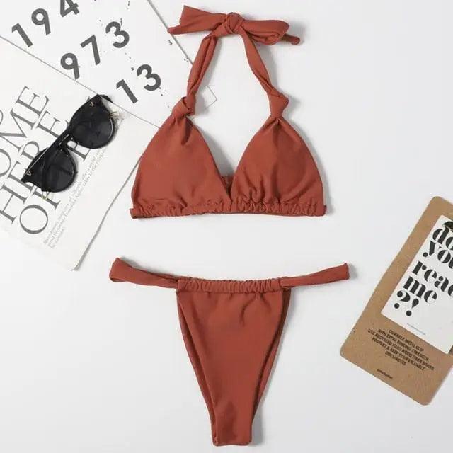 Luna Tie-Side Triangle Bikini Set